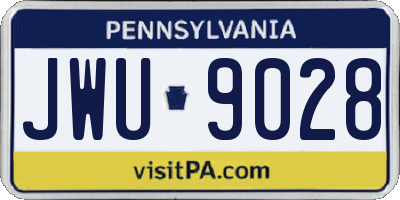 PA license plate JWU9028