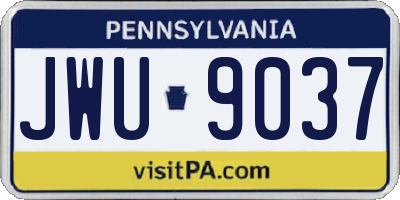 PA license plate JWU9037