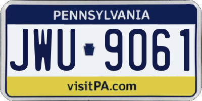 PA license plate JWU9061