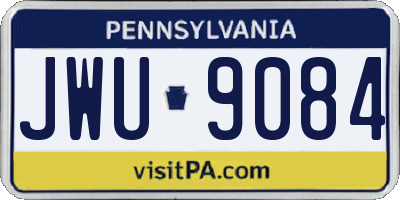 PA license plate JWU9084