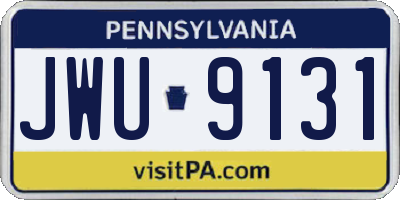 PA license plate JWU9131