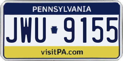 PA license plate JWU9155