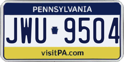 PA license plate JWU9504