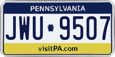 PA license plate JWU9507