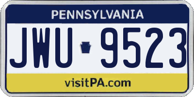 PA license plate JWU9523
