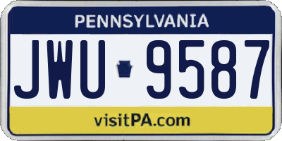 PA license plate JWU9587
