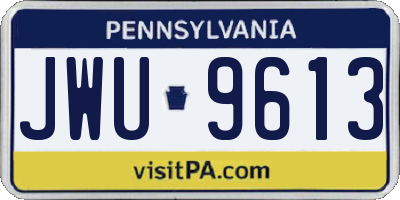 PA license plate JWU9613