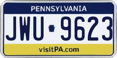 PA license plate JWU9623