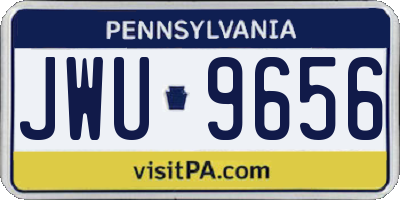 PA license plate JWU9656