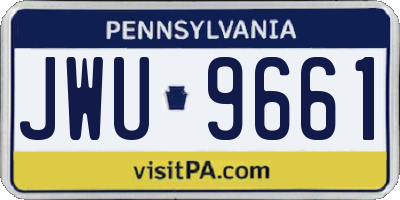 PA license plate JWU9661