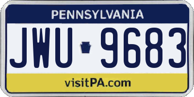 PA license plate JWU9683