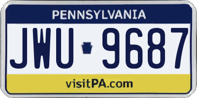 PA license plate JWU9687