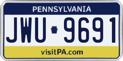 PA license plate JWU9691