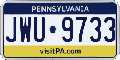 PA license plate JWU9733