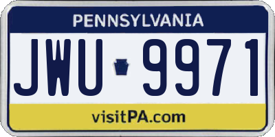 PA license plate JWU9971