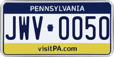 PA license plate JWV0050