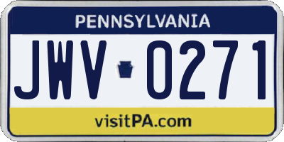 PA license plate JWV0271