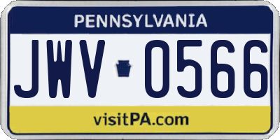 PA license plate JWV0566