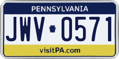 PA license plate JWV0571