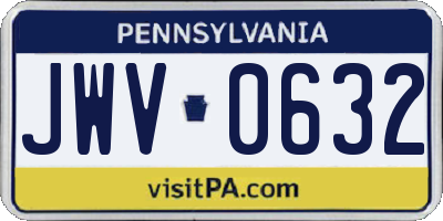 PA license plate JWV0632