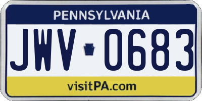 PA license plate JWV0683