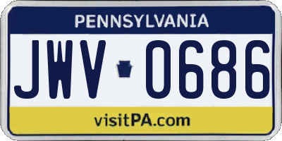 PA license plate JWV0686