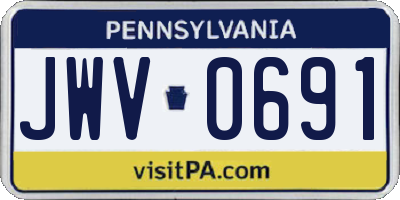 PA license plate JWV0691