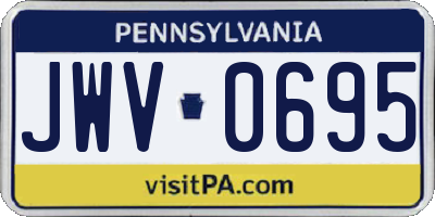 PA license plate JWV0695