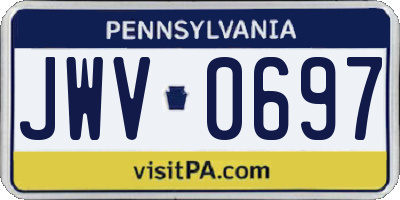 PA license plate JWV0697