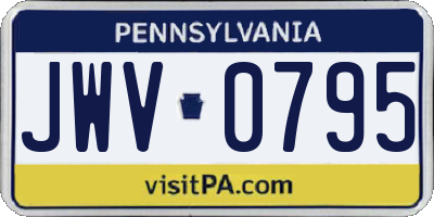 PA license plate JWV0795