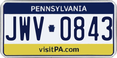 PA license plate JWV0843