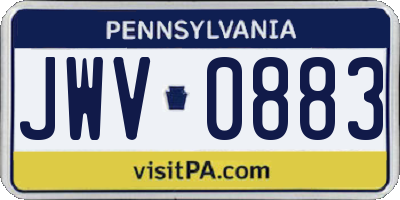 PA license plate JWV0883