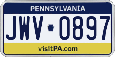 PA license plate JWV0897