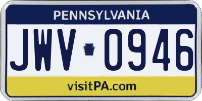 PA license plate JWV0946