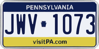PA license plate JWV1073