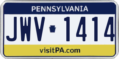 PA license plate JWV1414