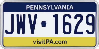 PA license plate JWV1629