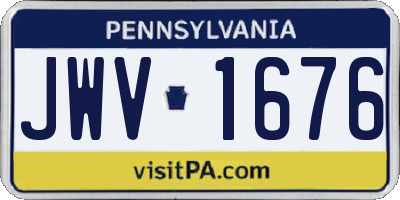 PA license plate JWV1676