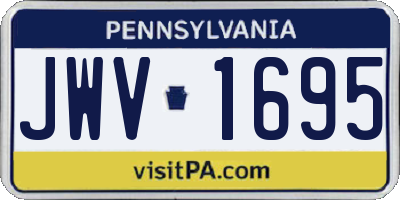 PA license plate JWV1695