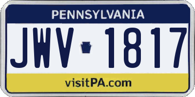PA license plate JWV1817