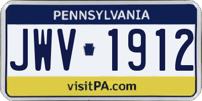 PA license plate JWV1912