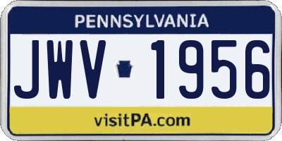PA license plate JWV1956