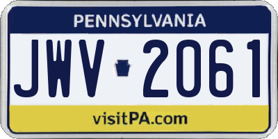 PA license plate JWV2061