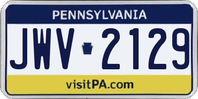 PA license plate JWV2129