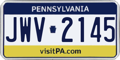 PA license plate JWV2145
