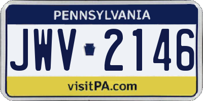 PA license plate JWV2146