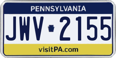 PA license plate JWV2155