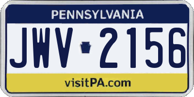 PA license plate JWV2156
