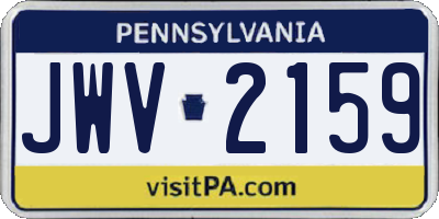 PA license plate JWV2159