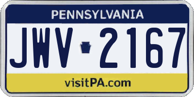 PA license plate JWV2167